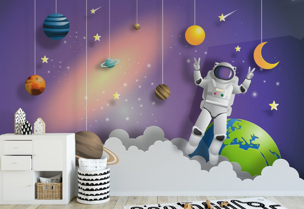3D Astronaut on Mission Wallpaper Murals