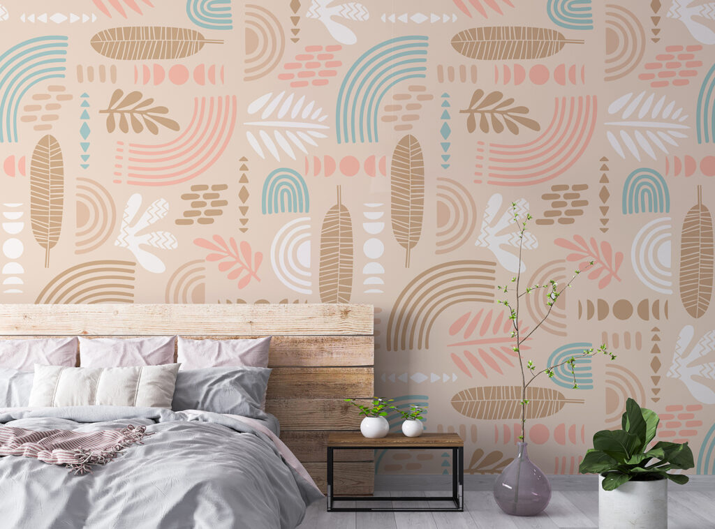Abstract Leaf Pink Wallpaper Wall Murals