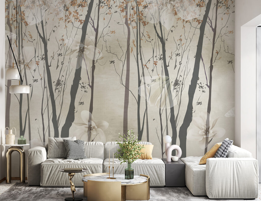Serene Beige Woods Peel and Stick Wallpaper Mural