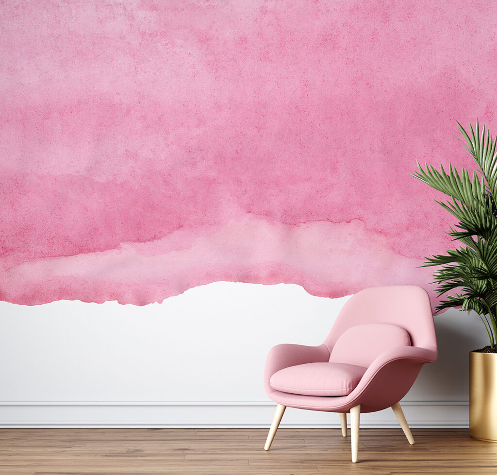 Watercolor Pink Wall Murals Mothers Day Celebration