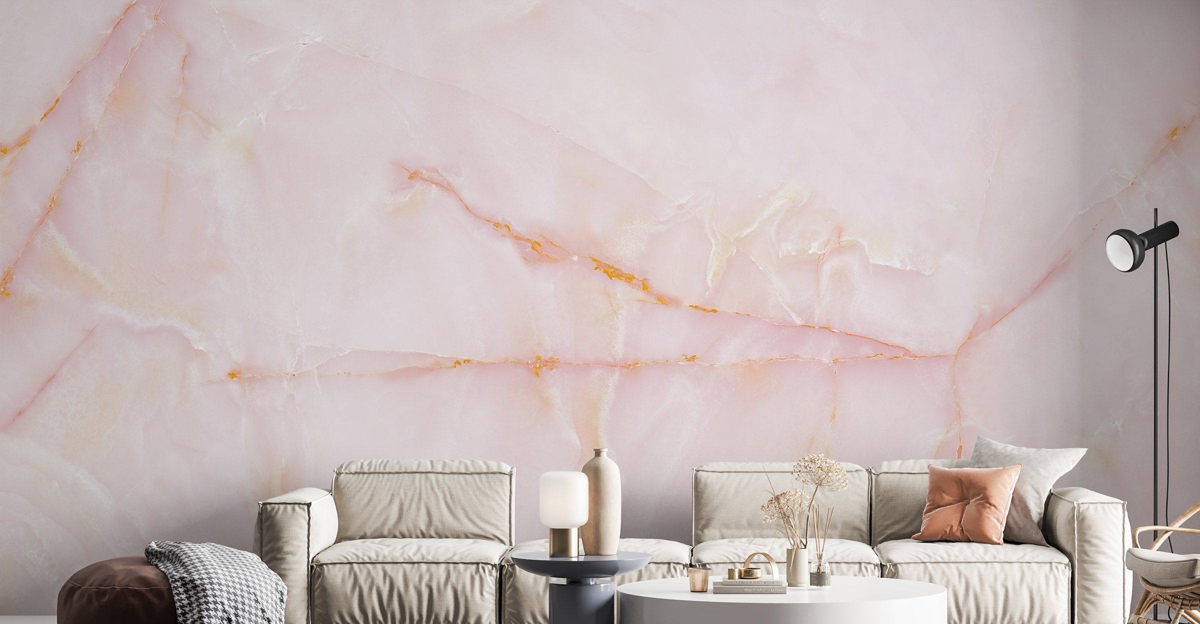 Pink Color Marble Wallpaper Murals