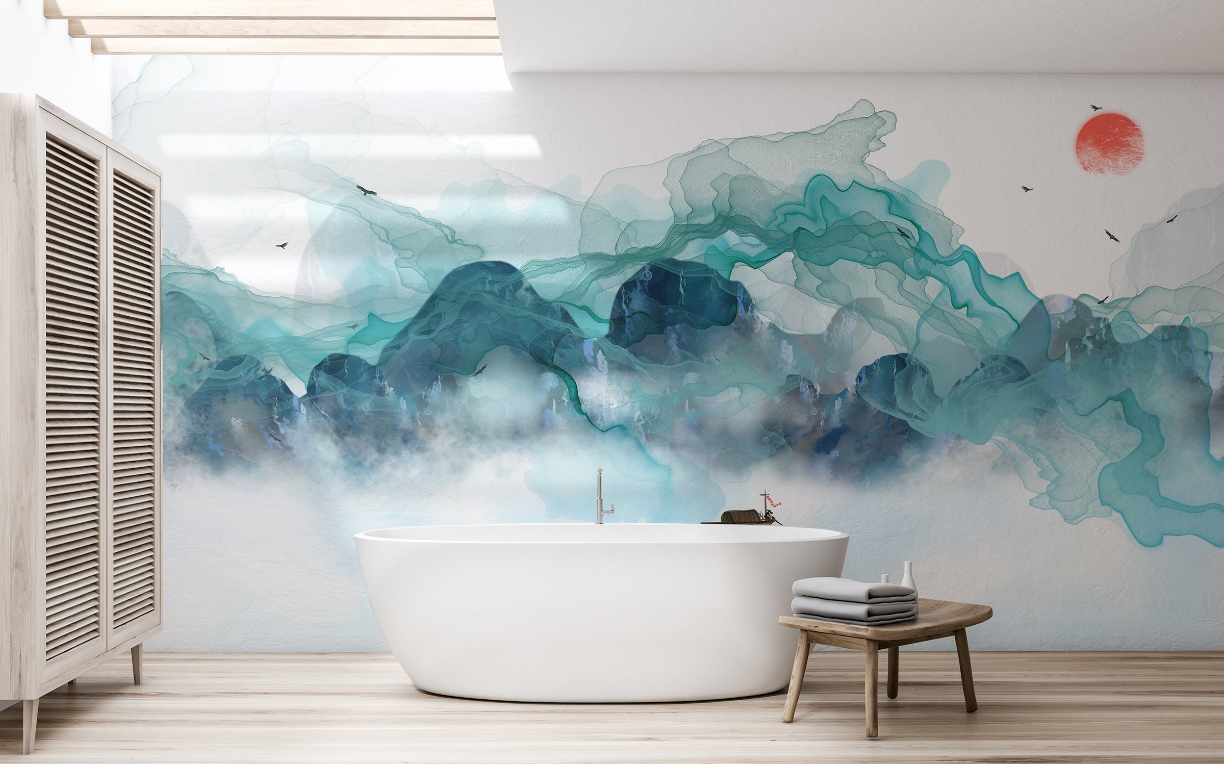 Beautiful Wallpaper Ideas For Your Modern Bathroom Walls