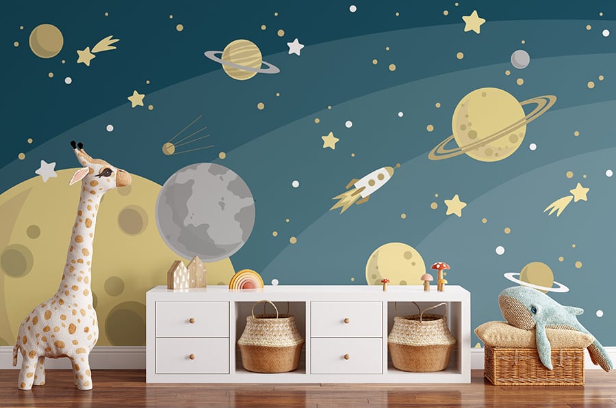 Space Galaxy Kids Room Wallpaper Murals