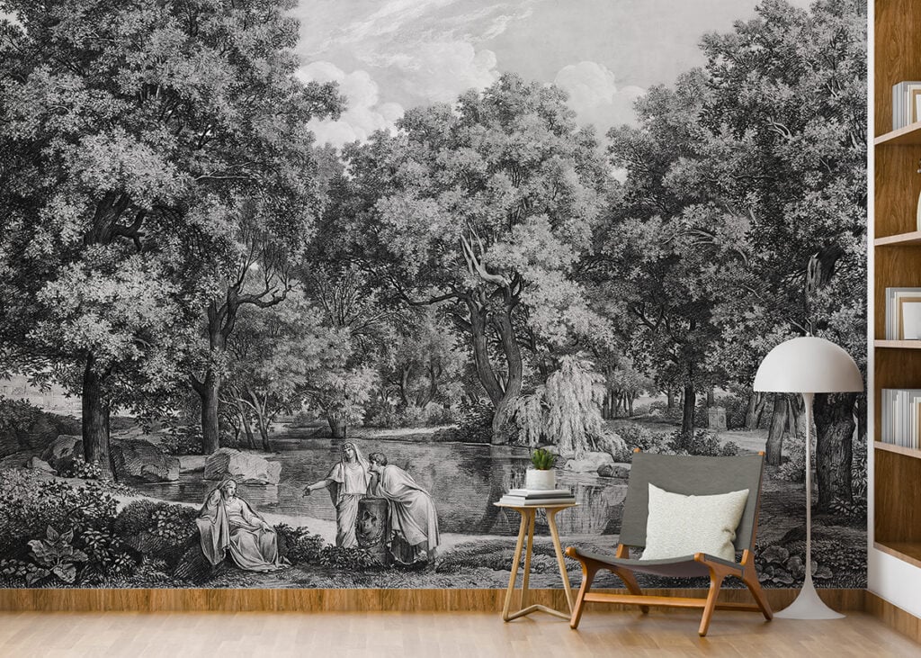 Lake Side Talk Wallpaper Murals