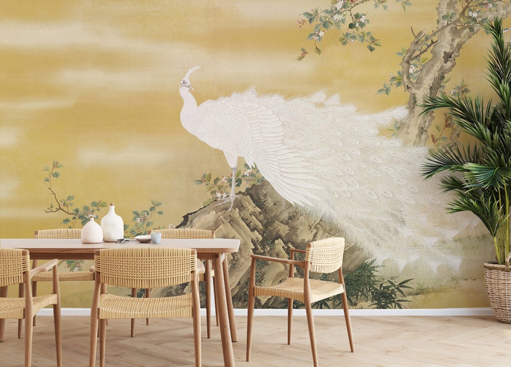 Majestic Albino Peacock Wall Murals