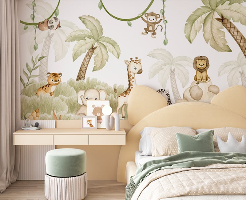 Baby Animal Safari Wallpaper Murals
