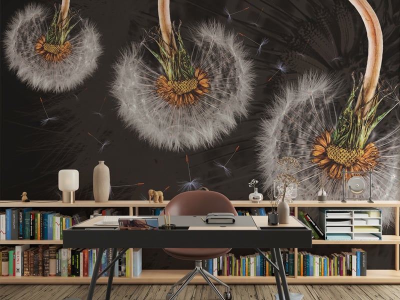 Wild Hanging Dandelion Flower Removable Wallpaper Murals