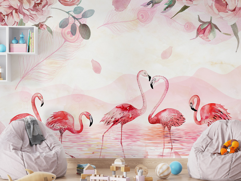 Flamingos Wallpaper Kids Wall Mural Wallpaper
