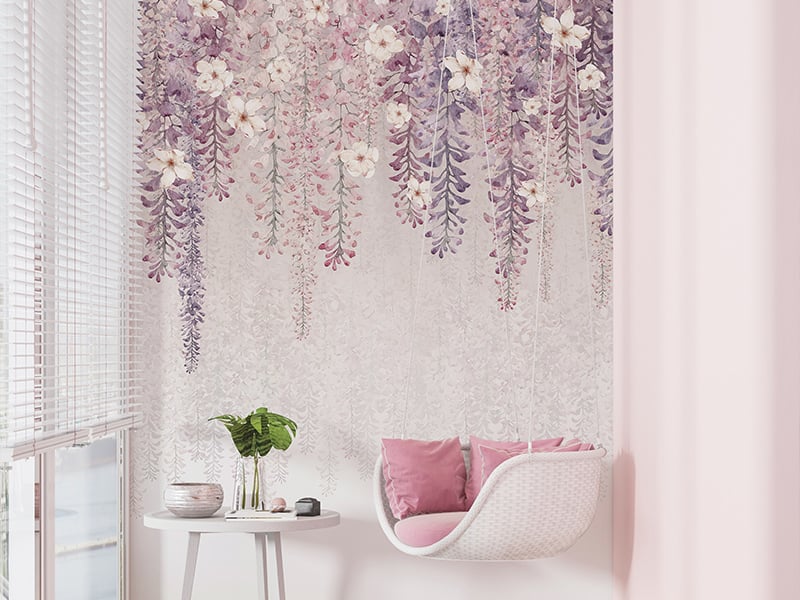 Wisteria Watercolour Wall Mural
