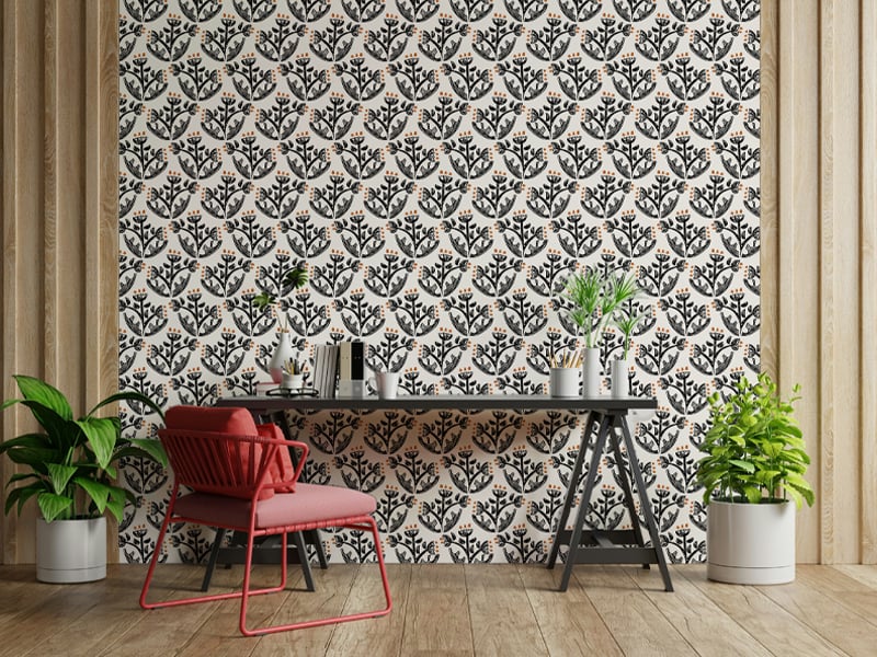 Botanical Charm Modern Wallpaper
